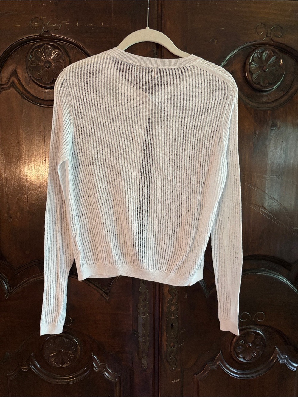 Falconeri Cream Ribbed Button Cardigan - Picture 2 of 4
